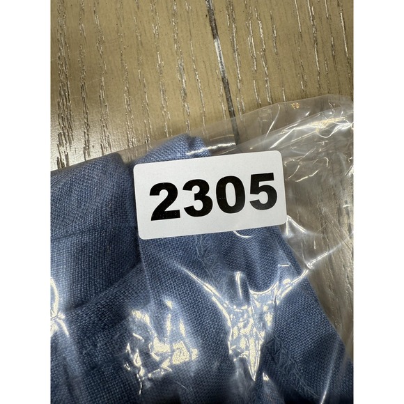 Pro Lino Pants Womens Medium Blue Linen Straight Leg Elastic Waist Made Italy - Picture 11 of 11